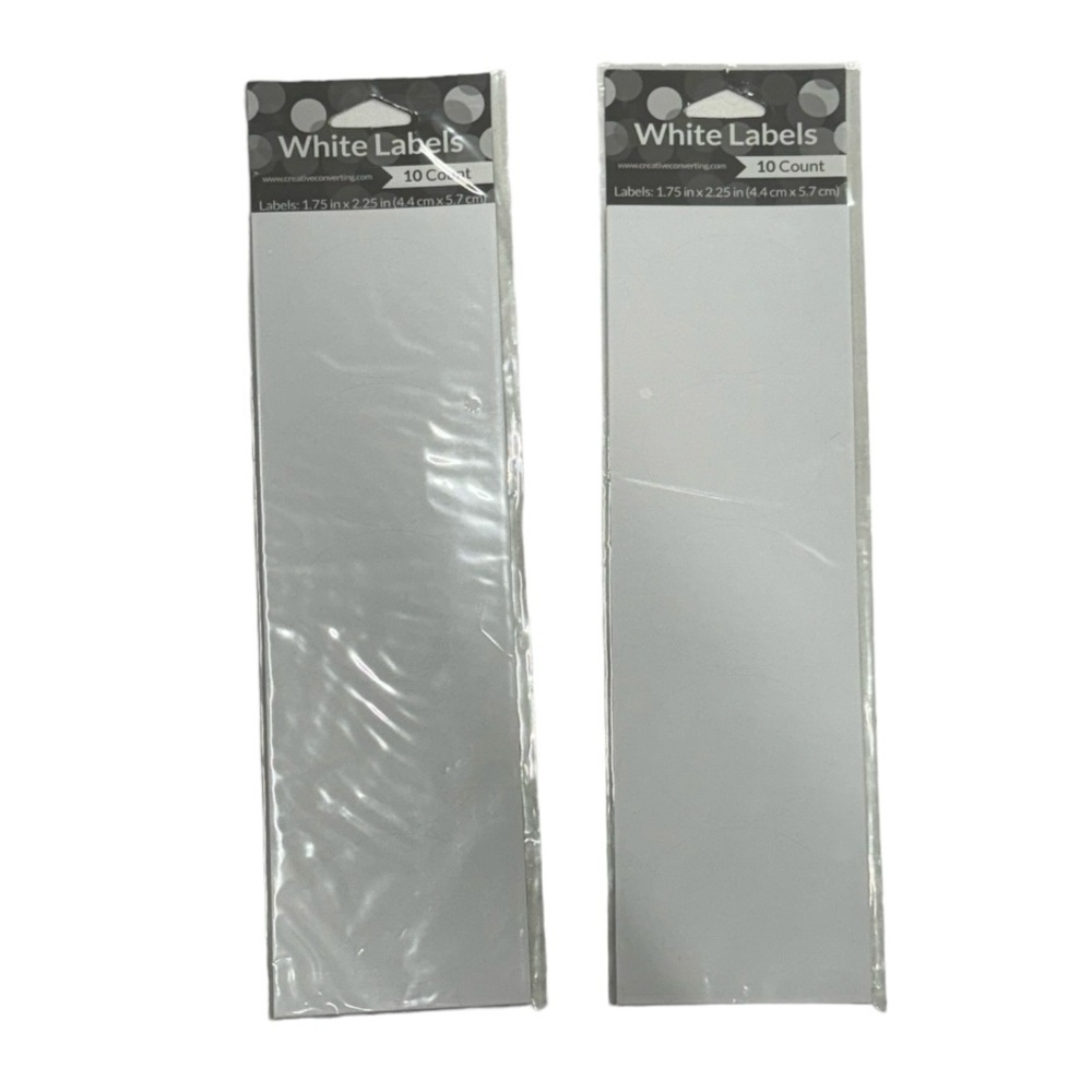 2 packs of 10 white labels. Creative converting oval shaped sticker labels.